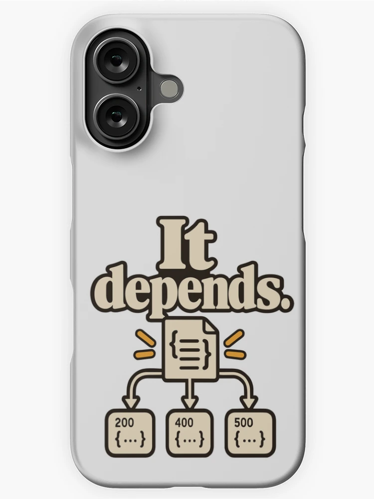 Thumbnail 1 of 4, iPhone Case, It Depends API Contract Developer Humor designed and sold by ThreadQuirk.