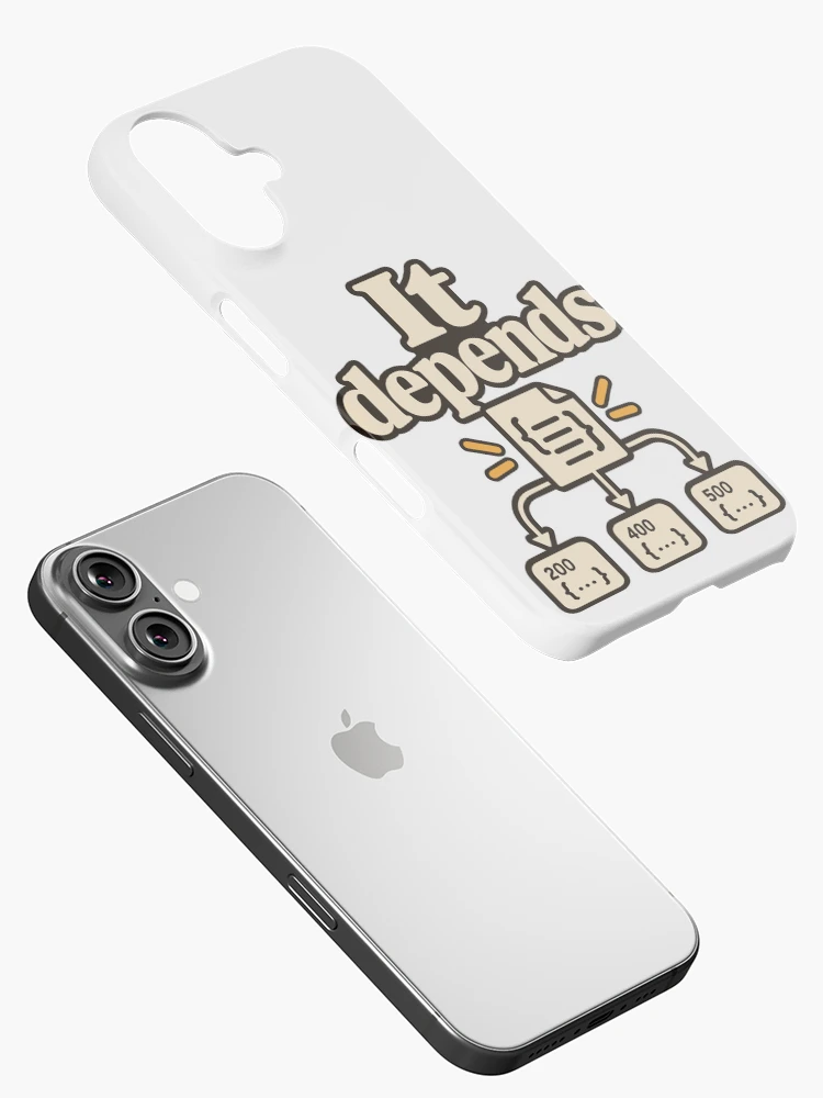 Thumbnail 2 of 4, iPhone Case, It Depends API Contract Developer Humor designed and sold by ThreadQuirk.