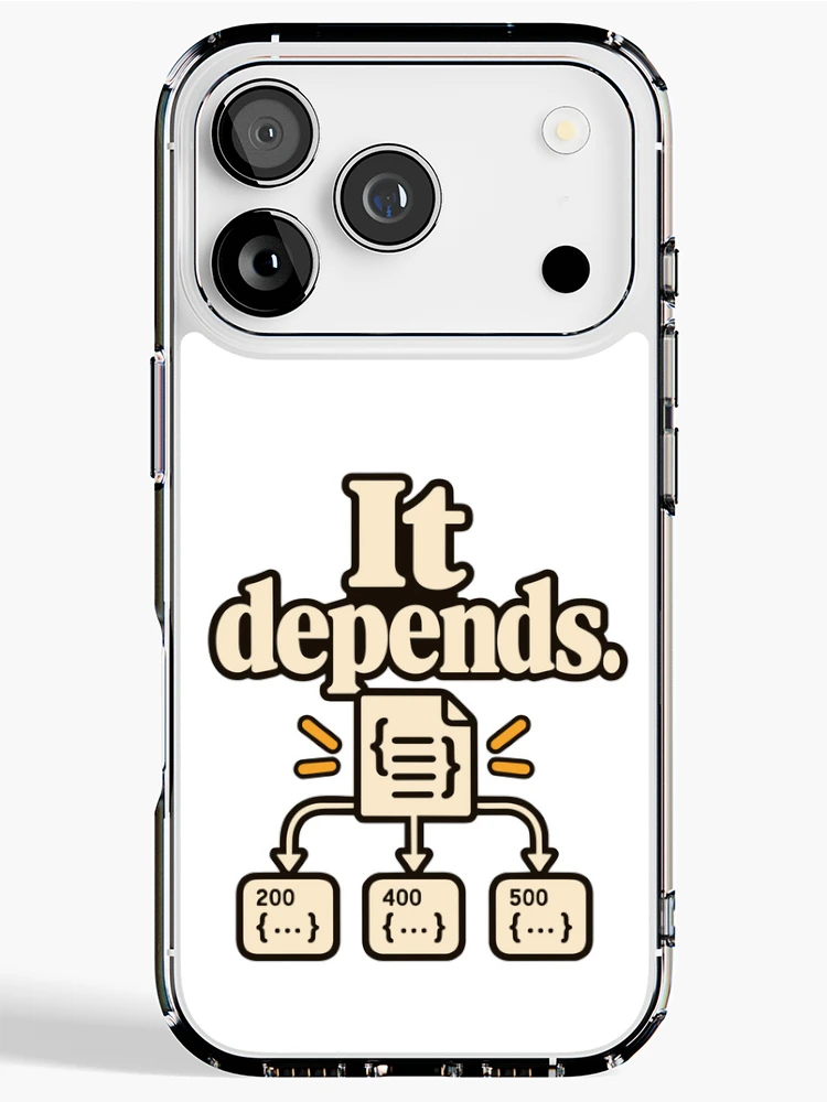 Thumbnail 1 of 5, iPhone Case, It Depends API Contract Developer Humor designed and sold by ThreadQuirk.