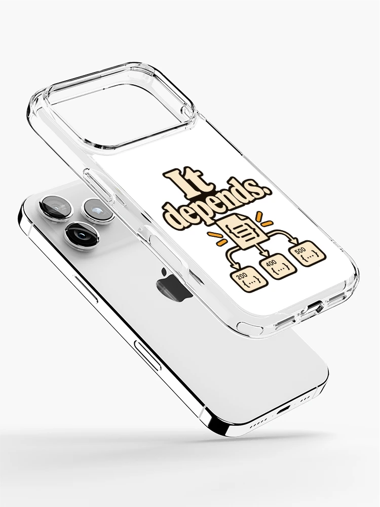 Thumbnail 2 of 5, iPhone Case, It Depends API Contract Developer Humor designed and sold by ThreadQuirk.