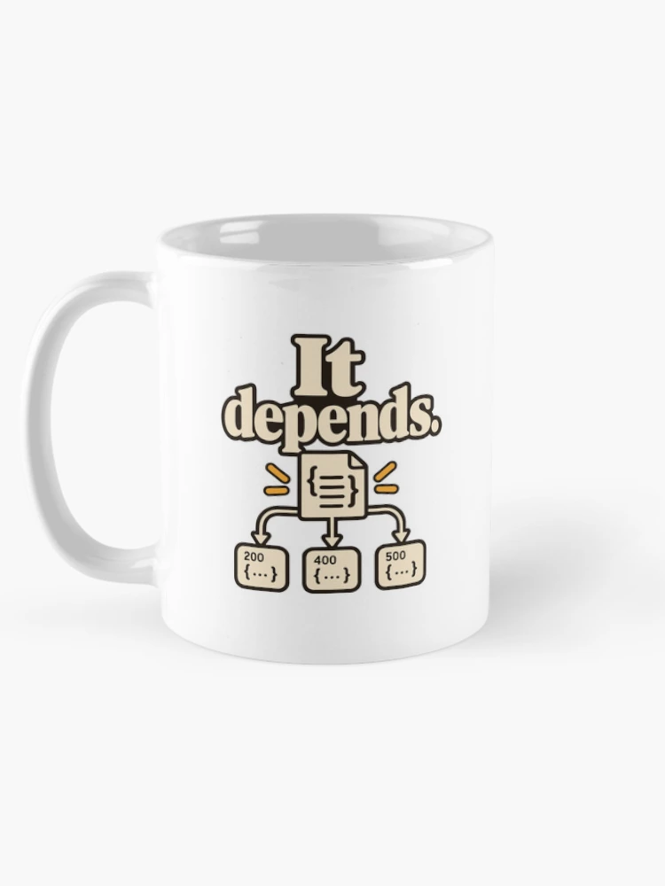 Thumbnail 5 of 6, Coffee Mug, It Depends API Contract Developer Humor designed and sold by ThreadQuirk.
