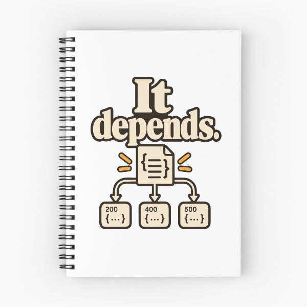 Aperçu de l'œuvre Ça dépend : humour des développeurs de contrats API créée et vendue par ThreadQuirk.