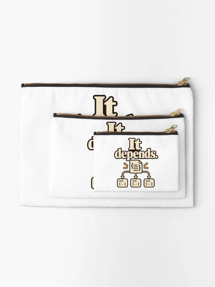 Thumbnail 2 of 4, Zipper Pouch, It Depends API Contract Developer Humor designed and sold by ThreadQuirk.