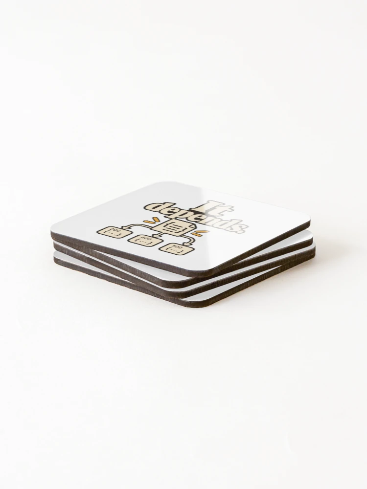 Thumbnail 4 of 5, Coasters (Set of 4), It Depends API Contract Developer Humor designed and sold by ThreadQuirk.