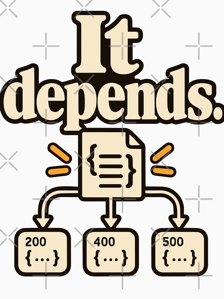 Thumbnail 4 of 4, Fitted V-Neck T-Shirt, It Depends API Contract Developer Humor designed and sold by ThreadQuirk.