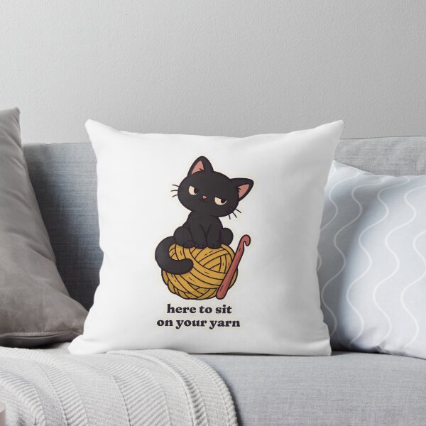 Item preview, Black Cat Crochet Here to Sit on Your Yarn designed and sold by OuqCreations.