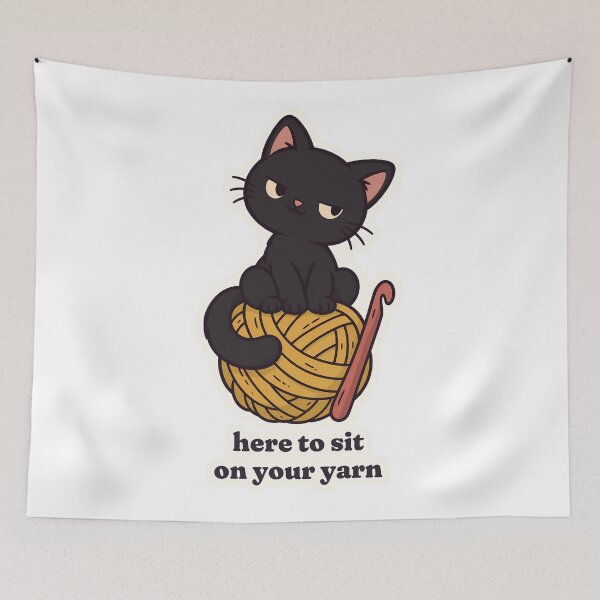 Item preview, Black Cat Crochet Here to Sit on Your Yarn designed and sold by OuqCreations.