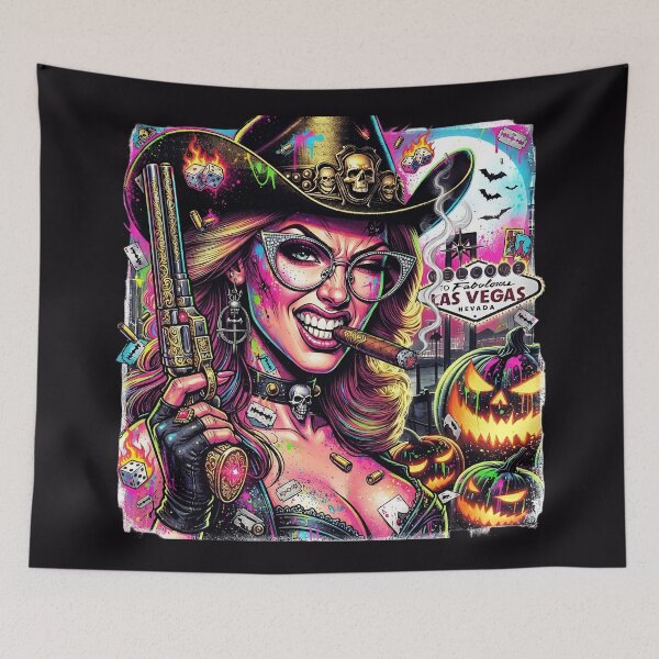 Item preview, Mafia Woman Gun Cigar Pumpkin Halloween designed and sold by Voodoo Store Paranormal Collections.