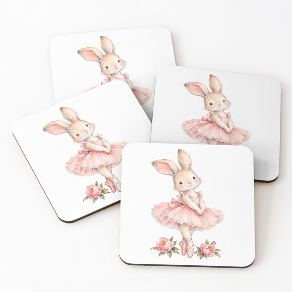Item preview, Watercolor Ballerina Bunny in Pink Tutu designed and sold by Watercolorsart.