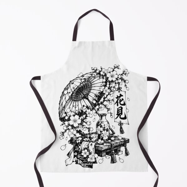 Item preview, Monochrome Japanese Hanami Festival Ink Still Life designed and sold by bapupa.