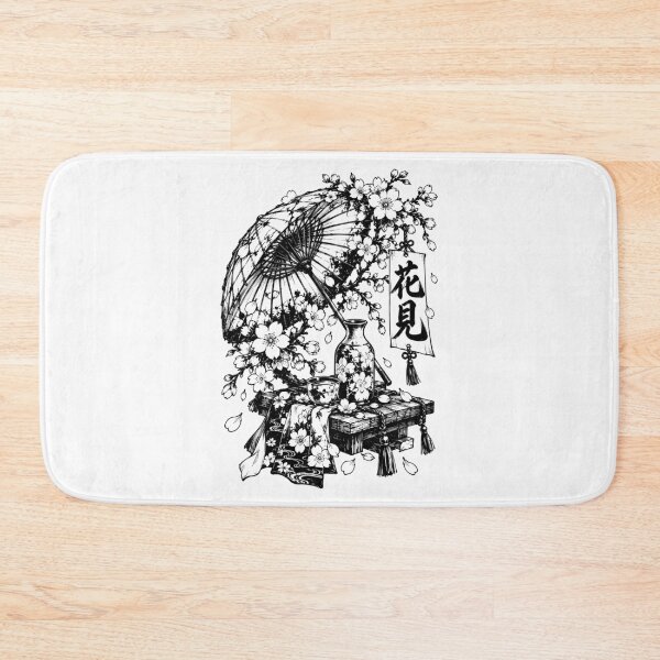 Item preview, Monochrome Japanese Hanami Festival Ink Still Life designed and sold by bapupa.