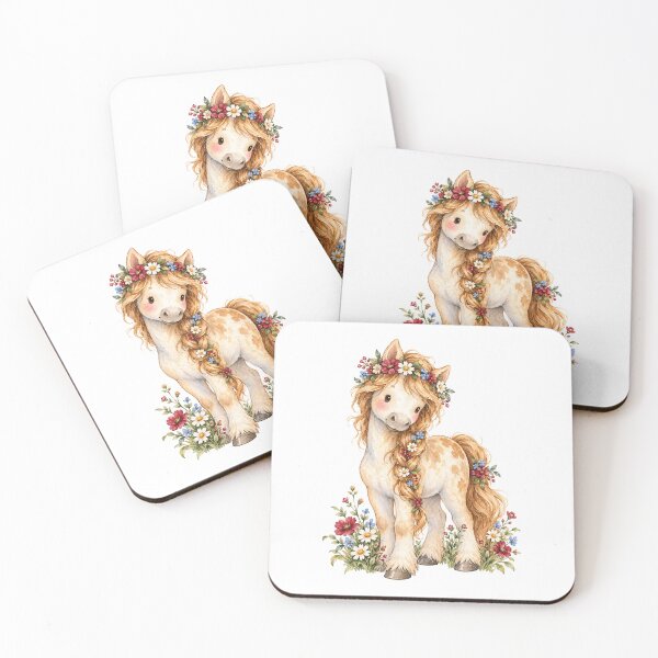 Item preview, Watercolor Pony with Flower Braids designed and sold by Watercolorsart.