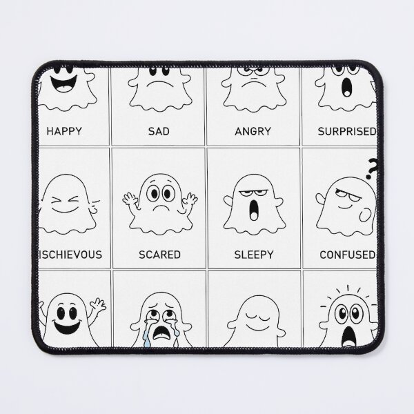 Item preview, Cute Ghost Emotions Mood Chart – Kawaii Halloween Ghost Face Expression designed and sold by FestivityFinds.