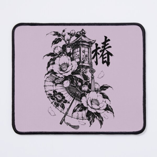 Item preview, Ink-Washed Japanese Camellias and Lantern designed and sold by bapupa.