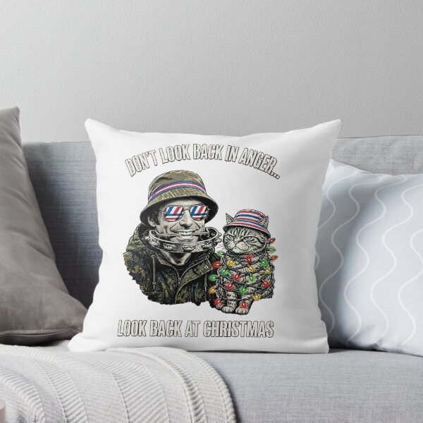 Item preview, Dont Look Back In Anger Look Back At Christmas Oasis Britpop Punk Cat designed and sold by inkfluenceart.