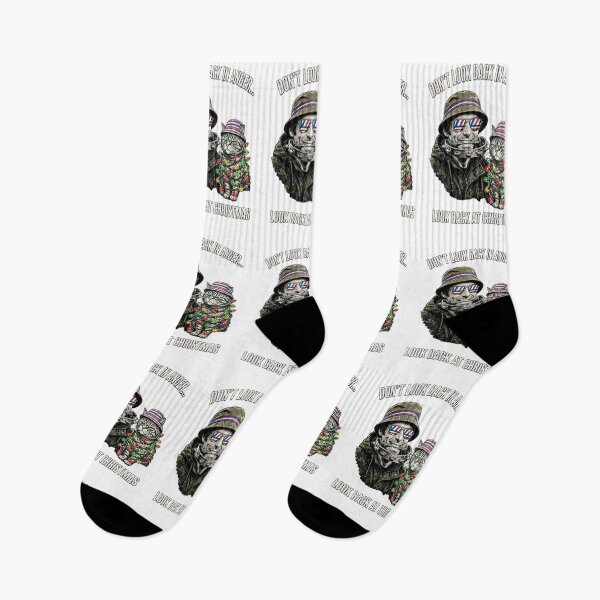 Item preview, Dont Look Back In Anger Look Back At Christmas Oasis Britpop Punk Cat designed and sold by inkfluenceart.
