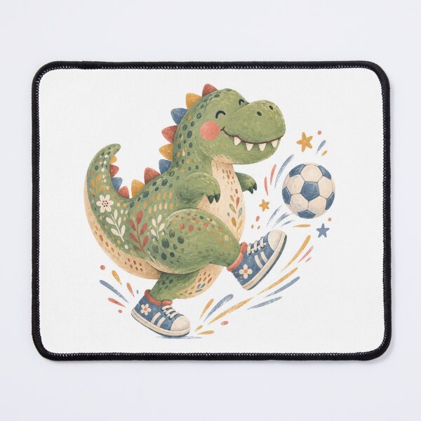 Item preview, Dinosaur Playing Soccer Kicking the Ball designed and sold by Watercolorsart.