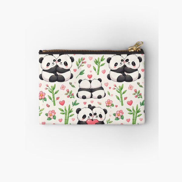 Item preview, Cute Panda Hugging Hearts Nursery Seamless Pattern designed and sold by Shivora Studio.