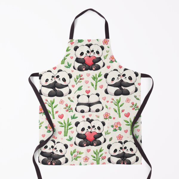 Item preview, Cute Panda Hugging Hearts Nursery Seamless Pattern designed and sold by Shivora Studio.