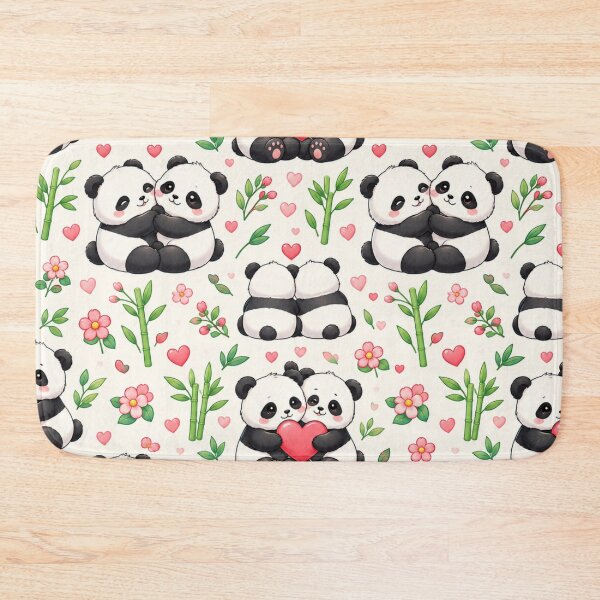 Item preview, Cute Panda Hugging Hearts Nursery Seamless Pattern designed and sold by Shivora Studio.