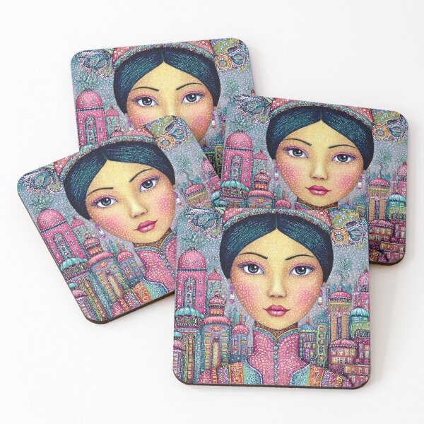 Item preview, Colorful Portrait of a Woman in Vibrant Cityscape designed and sold by Artessie.