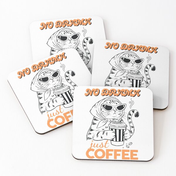 Item preview, No Drama Just Coffee Sassy Cat Babushka   designed and sold by Widehaus.