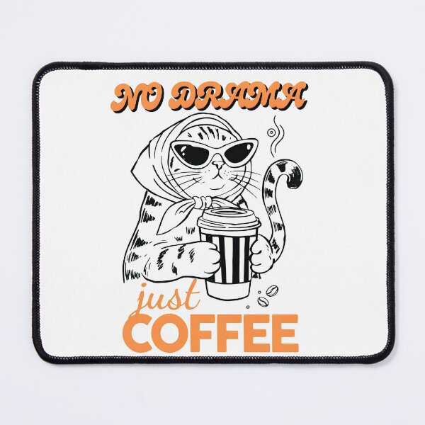 Item preview, No Drama Just Coffee Sassy Cat Babushka designed and sold by Widehaus.