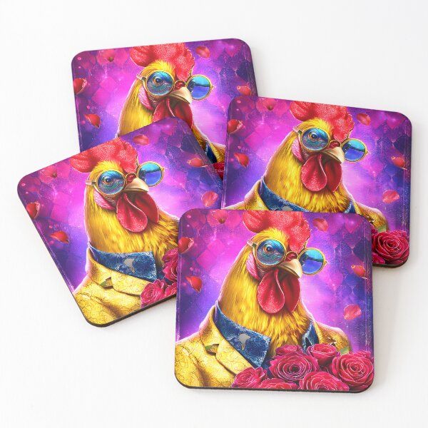 Item preview, Stylish Rooster in a Suit with Roses and Glasses designed and sold by Artessie.