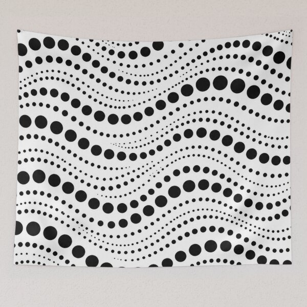 Item preview, Minimalist Black and White Wavy Dots Geometric Seamless Pattern designed and sold by Shivora Studio.