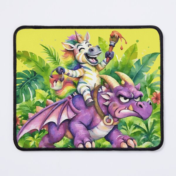 Item preview, Whimsical Rainbow Unicorn on Purple Dragon designed and sold by vivendulies.