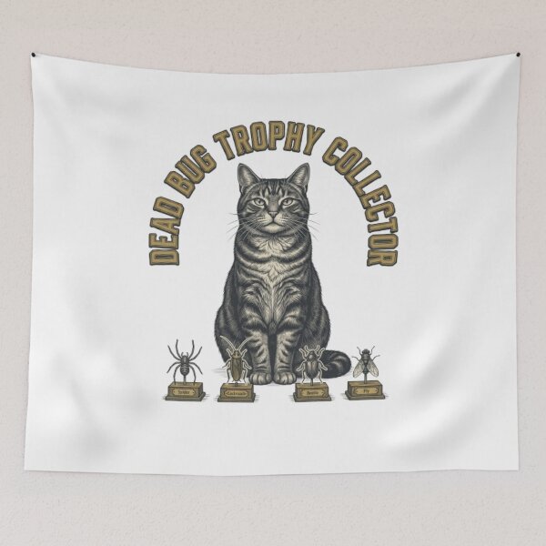 Item preview, Dead Bug Trophy Collector Funny Gross Cat Humor Tabby  designed and sold by FurRealStudioCo.