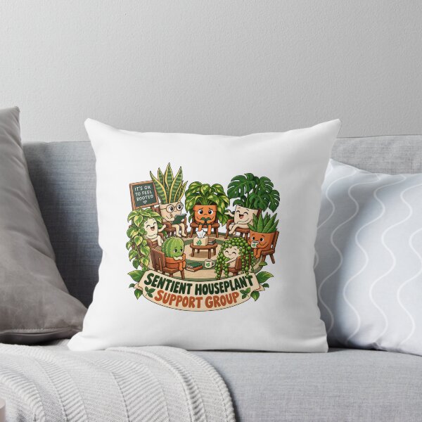Aperçu de l'œuvre Groupe de soutien aux plantes d'intérieur sensibles Design de plantes amusant créée et vendue par LuckyThreadsCo.