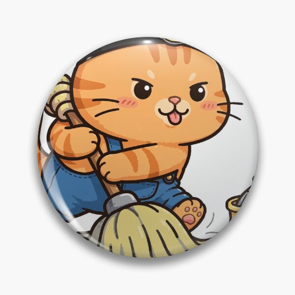 Item preview, Hardworking Janitor Cat Mop Bucket Shine designed and sold by Dlvznbm.