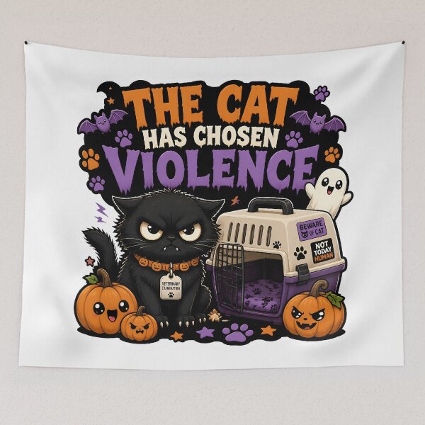 Item preview, The Cat Has Chosen Violence – Funny Veterinary Halloween Cat Design designed and sold by Bettybee00.