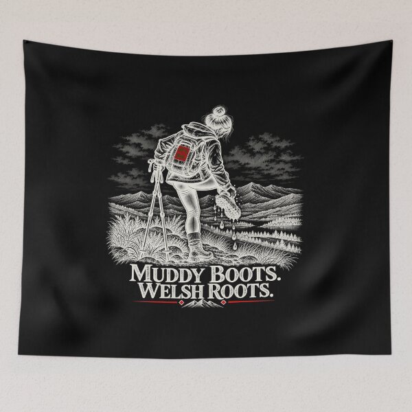 Item preview, Muddy Boots Welsh Roots Hiking Design designed and sold by Roots, Rain & Ridges.
