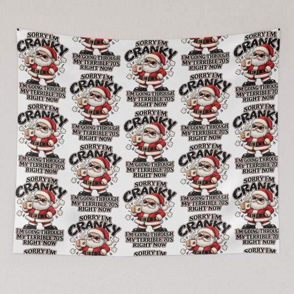 Item preview, Sorry Im Cranky Terrible 70s Funny Santa Coffee Christmas Birthday designed and sold by EdenChampl.