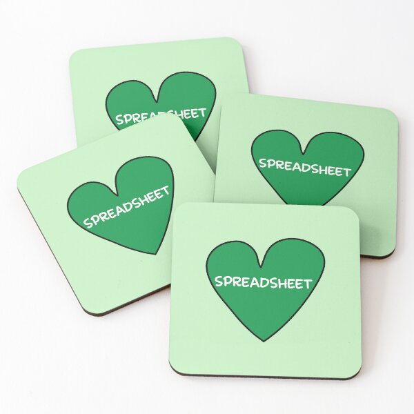 Item preview, Spreadsheet green heart doodle designed and sold by fluffyfamcraft.