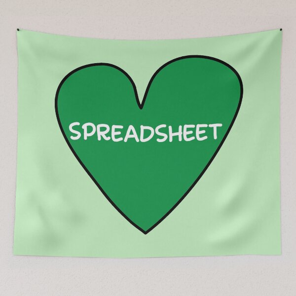 Item preview, Spreadsheet green heart doodle designed and sold by fluffyfamcraft.
