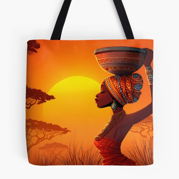 Item preview, Elegant Woman Balancing Bowl Against Sunset Glow designed and sold by Artessie.