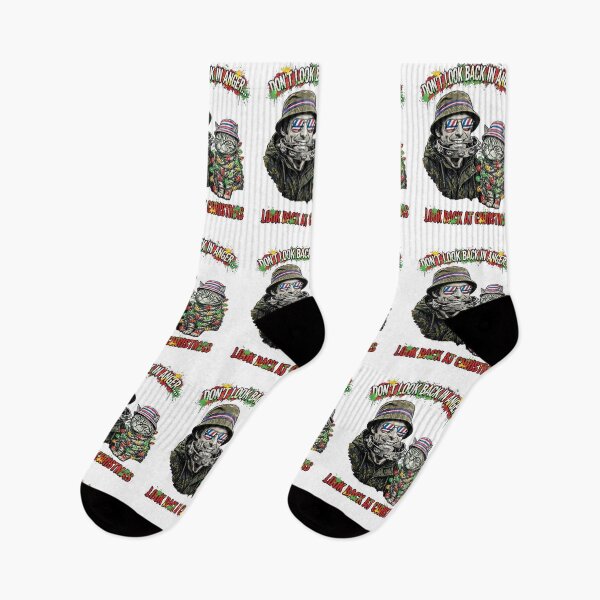 Item preview, Dont Look Back In Anger Look Back At Christmas Oasis Britpop Punk Cat designed and sold by inkfluenceart.