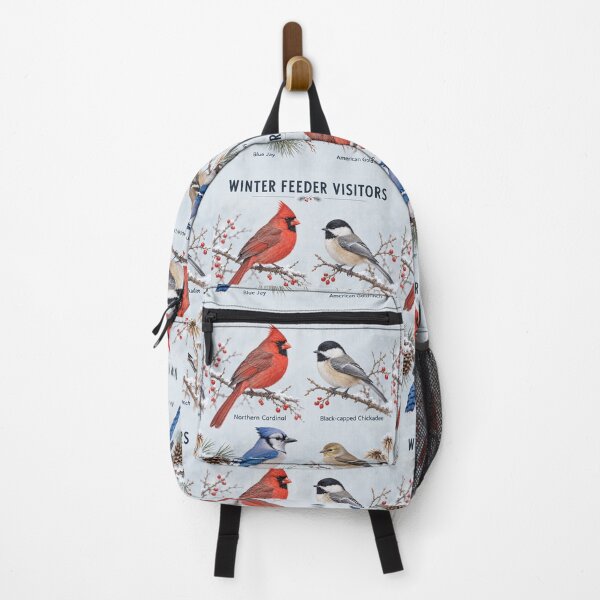 Item preview, Winter Feeder Visitors – North American Backyard Birds Identification Art designed and sold by astersgraphics.