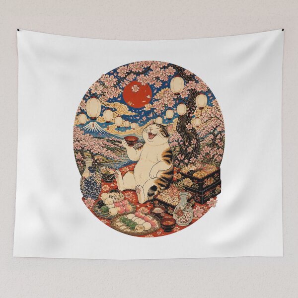 Item preview, Hanami Cat | Ukiyo-e Cat | Japanese Design designed and sold by JapanMemoir.