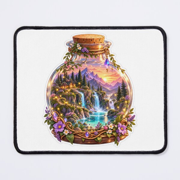 Item preview, Enchanted Fantasy World in a Bottle – Magical Mountain Valley designed and sold by CoquetteLunaCo.
