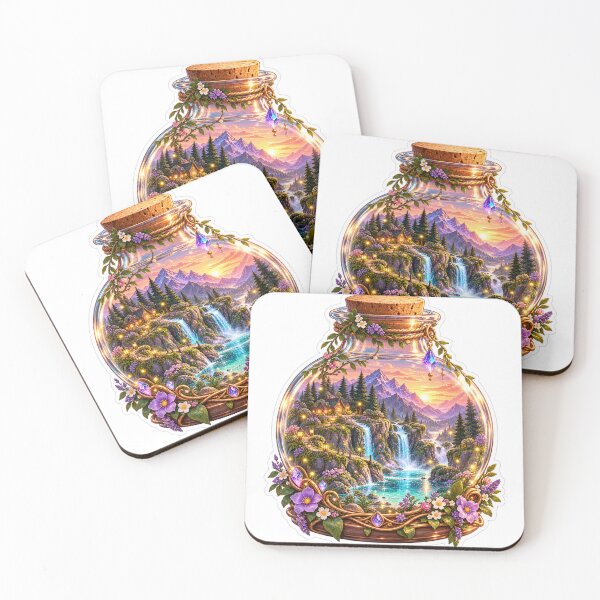 Item preview, Enchanted Fantasy World in a Bottle – Magical Mountain Valley designed and sold by CoquetteLunaCo.