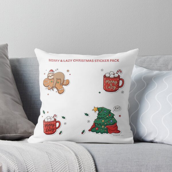 Item preview, Merry and Lazy Christmas Cute Sloth Gingerbread Hot Cocoa Sticker Pack designed and sold by SmartPuns.