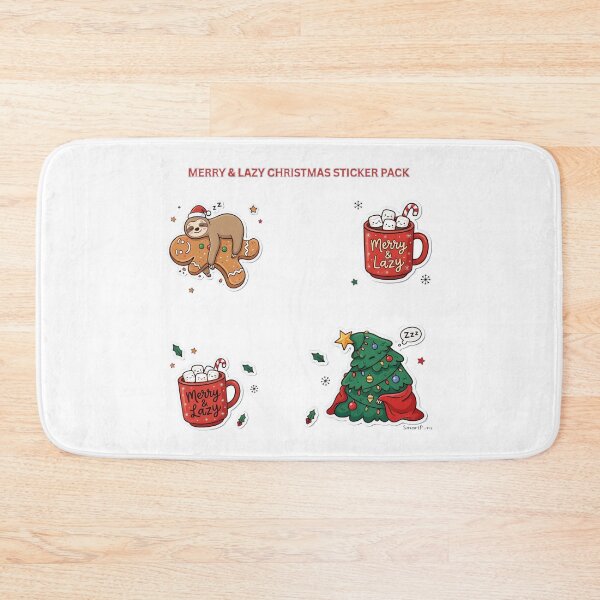 Item preview, Merry and Lazy Christmas Cute Sloth Gingerbread Hot Cocoa Sticker Pack designed and sold by SmartPuns.