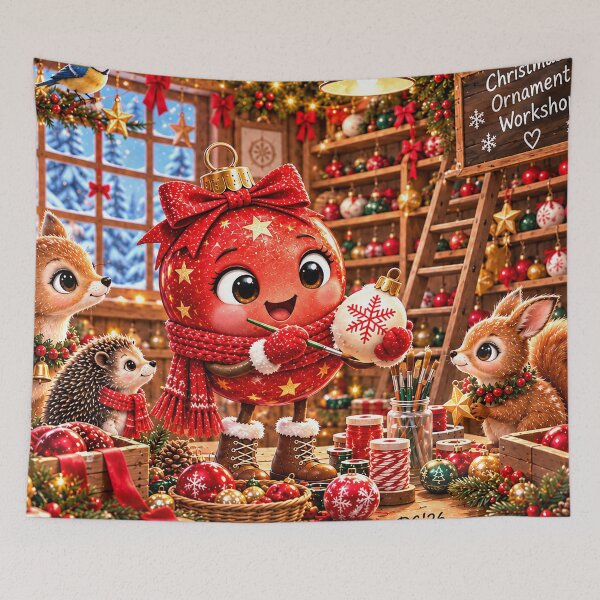 Item preview, Red Christmas Bauble - Where Holiday Magic Begins designed and sold by DoreenGehrkeArt.