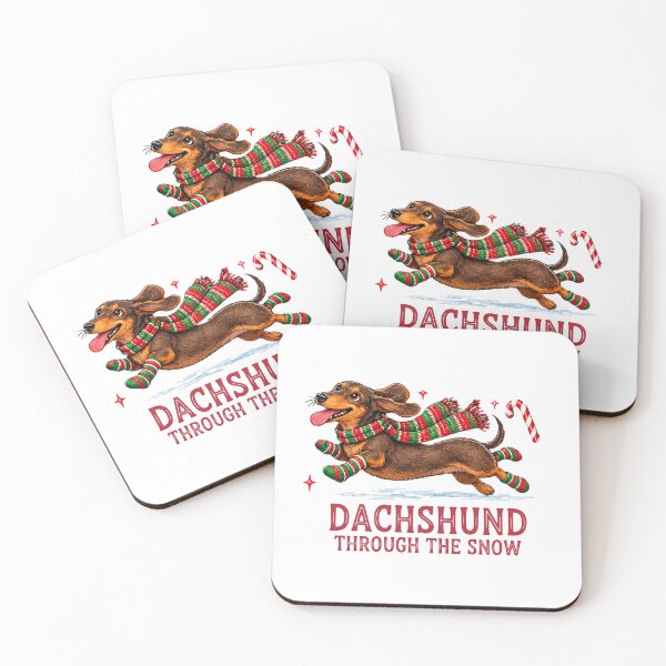Item preview, Funny Dachshund Running Through Christmas Snow designed and sold by elisarasada.