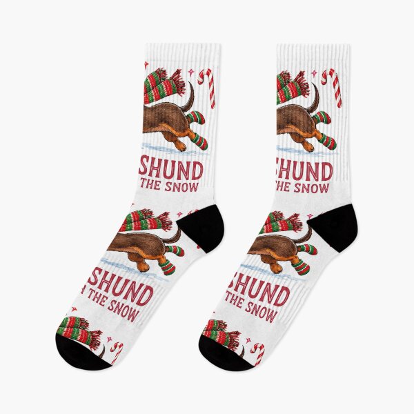 Item preview, Funny Dachshund Running Through Christmas Snow designed and sold by elisarasada.