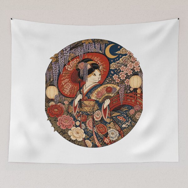 Item preview, Geisha Cat | Ukiyo-e Cat | Japanese Design designed and sold by JapanMemoir.